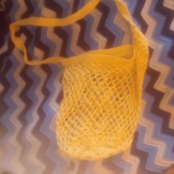 Chef Sara's Cafe - a yellow net bag on a table - Coffee & Tea Near Me - Chicago, Illinois