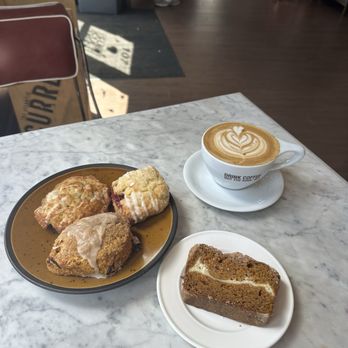 Subculture Coffee Jupiter - Pumpkin Cheesecake Loaf Pumpkin Cranberry Scone Blueberry Thyme Scone Raspberry Lemon Scone pumpkin spice Latte - Coffee & Tea Near Me - Jupiter, Florida