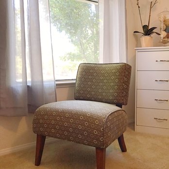 Green Chair Upholstery - I love my chair it's perfect. I bought this chair at a yard sale and it was pretty beat up but now it's modern and fresh! - Furniture Reupholstery Near Me - Chico, California