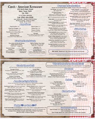 Menu photo 5 Picha's Czech-American Restaurant West, TX Menu photo 5 Picha's Czech-American Restaurant West, TX