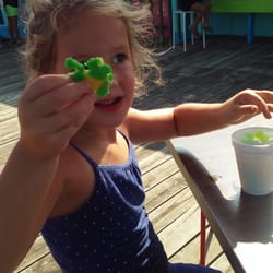 Pelican's SnoBalls - She found a "frog" in her SnoBall!