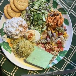 Taste of Lemon Restaurant - The salad plate- seven salads and a lot to eat!