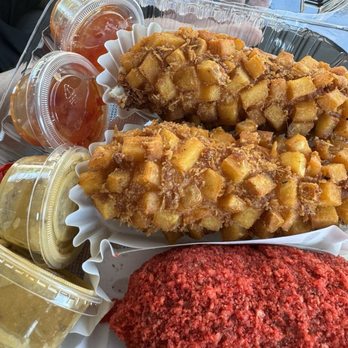 Mochinut - Potato half and half & Hot Cheeto mozzarella. - Donuts Near Me - Loma Linda, California Mochinut - Potato half and half & Hot Cheeto mozzarella. - Donuts Near Me - Loma Linda, California