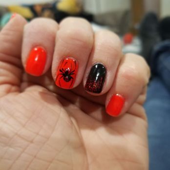 Villa Park Nails - Cute little spider for Halloween. - Nail Salons Near Me - Orange, California