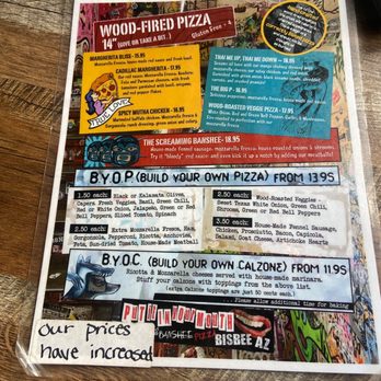 Screaming Banshee Pizza - Menu - Pizza Near Me - Bisbee, Arizona