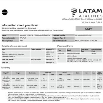 LATAM Airlines - Airline ticket - Airlines Near Me - Queens, New York
