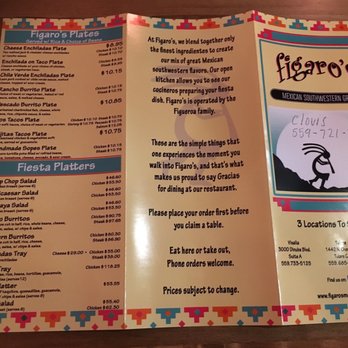 Figaro's Mexican Grill - Menu - Mexican Near Me - Clovis, California