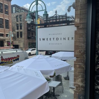 SweetDiner - sign as viewed from my table - Diners Near Me - Milwaukee, Wisconsin