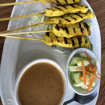 Thai Stick - Chicken satay- peanut sauce was super watered down - Thai Near Me - Millbrae, California
