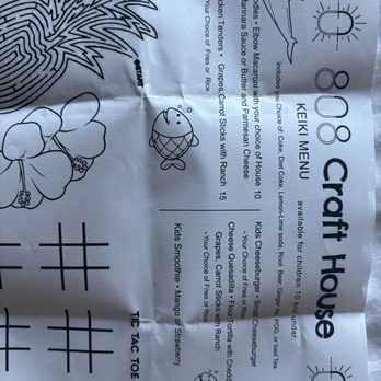 808 Craft House - Kid's menu - Hawaiian Near Me - Kapolei, Hawaii