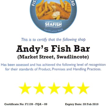 Andy's Fish Bar - Fish & Chips Near Me - Swadlincote, DBY Andy's Fish Bar - Fish & Chips Near Me - Swadlincote, DBY