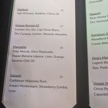 King’s Ransom - Winter menu - Cocktail Bars Near Me - Alexandria, Virginia