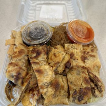 Umma's K-BBQ - Meat Jun Regular Plate with Japchae and Fish Cake - Korean Near Me - Lake Forest, California Umma's K-BBQ - Meat Jun Regular Plate with Japchae and Fish Cake - Korean Near Me - Lake Forest, California