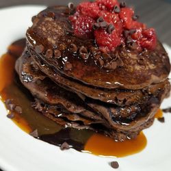 Brunch by De Martino - Death by Chocolate Pancakes with rasberry compote