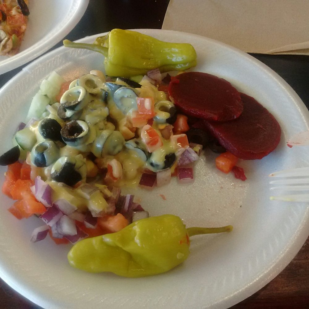 Downtown Pizza - More salad, this one have all dice vegetables + Honey Mustard Dressing. - Pizza Near Me - Blairsville, Georgia