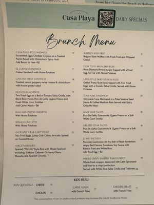 Menu photo 2 Casa Playa Fort Lauderdale, FL