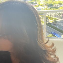 Cut and blowout by George at Solea' salon  18169 Collins Ave Sunny Isle Florida.
