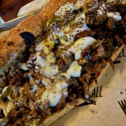 Cheesesteak and Eggs with extra meat cheese peppers onions and mushrooms. The best Philly in Dallas!