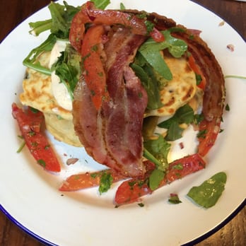 The Attendant - Corn fritter stack with bacon - Cafes Near Me - London, XGL