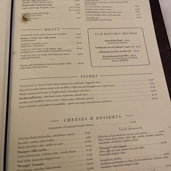 Le Procope - Menu - French Near Me - Paris, 75