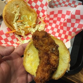 Clyde's Hot Chicken - The OG Chicken sandwich, naked. Small amount of chicken and slaw for $7. - Chicken Shop Near Me - Fullerton, California Clyde's Hot Chicken - The OG Chicken sandwich, naked. Small amount of chicken and slaw for $7. - Chicken Shop Near Me - Fullerton, California
