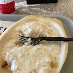 Hardee's - Lumpiest gravy and biscuits I've ever had. Someone was in a rush mixing up the gravy for sure!