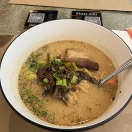 miso ramen with extra pork as it was presented. unfortunately pork not flavorful and ramen not fully separated (!) miso ramen with extra pork as it was presented. unfortunately pork not flavorful and ramen not fully separated (!)