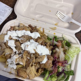 Döner Shack - Döner plate with rice, substituted rice with French fries. - Middle Eastern Near Me - Honolulu, Hawaii Döner Shack - Döner plate with rice, substituted rice with French fries. - Middle Eastern Near Me - Honolulu, Hawaii