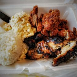 Mo' Bettahs Hawaiian Style Food - Mini plate with chicken katsu and terriyaki chicken