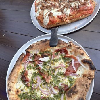 Patricia's Pizza - Melissa and a grandma pie with sausage - Italian Near Me - Scottsdale, Arizona