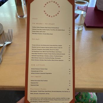 Troutbeck - Menu Sept 2026 - Resorts Near Me - Amenia, New York