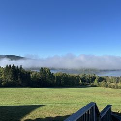 Highland Heath House - Early morning lake view.