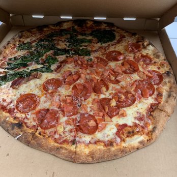 Ripieno's - 28" pizza! 1/2 broccoli/bacon 1/2 pepperoni/tomato - Pizza Near Me - Ocean City, Maryland