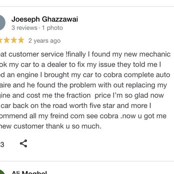 Cobra Complete Auto Repair and Collision - He and his family writes his reviews....smh - Auto Repair Near Me - River Rouge, Michigan Cobra Complete Auto Repair and Collision - He and his family writes his reviews....smh - Auto Repair Near Me - River Rouge, Michigan