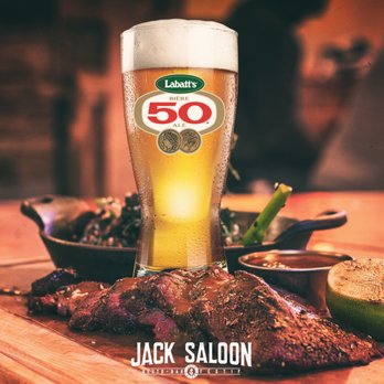 Jack Saloon - a glass of beer and steak - Burgers Near Me - Quebec City, Quebec
