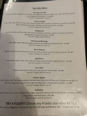 Menu photo 1 Brix Cider Mount Horeb, WI