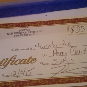 Scottys - Love my local bar and the employees. . Is my birthday and won a gift cert - American Near Me - Portland, Oregon