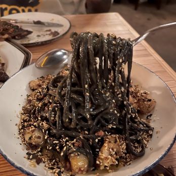 Nancy's Hustle - squid ink linguine - New American Near Me - Houston, Texas Nancy's Hustle - squid ink linguine - New American Near Me - Houston, Texas
