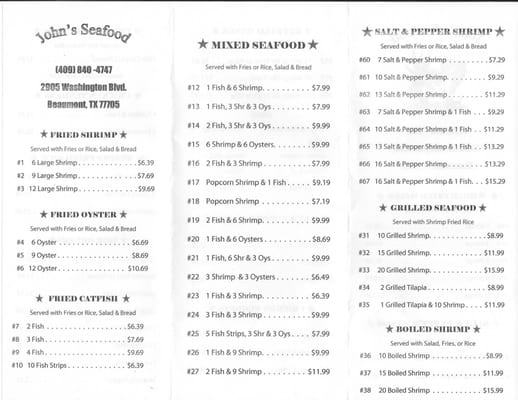 Menu photo 5 John's Seafood Beaumont, TX Menu photo 5 John's Seafood Beaumont, TX