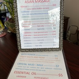 Updated menu of services Updated menu of services