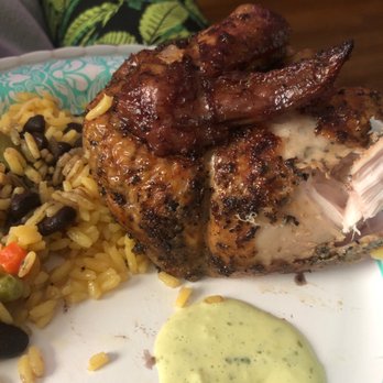 Campestre Chicken - Half chicken beans and yellow rice - Salvadoran Near Me - Lincoln Park, Michigan