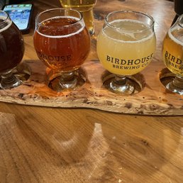 A flight (left to right): Oktoberfest, can't remember but good, New England ipa, and then a smooth pale ale. A flight (left to right): Oktoberfest, can't remember but good, New England ipa, and then a smooth pale ale.