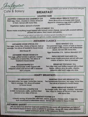 Menu photo 1 Justamere Cafe & Bistro Antigonish, NS Menu photo 1 Justamere Cafe & Bistro Antigonish, NS