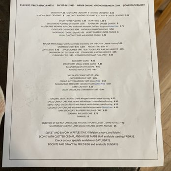 One House Bakery - Menu on March 30 - Bakeries Near Me - Benicia, California One House Bakery - Menu on March 30 - Bakeries Near Me - Benicia, California