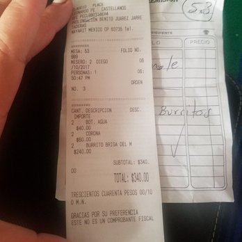 Claudio's Place - We ordered 2 water bottles 2 beers and 2 shrimp burritos and guacamole.  Everything was beyond amazing and we are definitely coming back! - Mexican Near Me - Jarretaderas, NAY