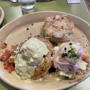 Snooze, an A.M. Eatery - Benny duo: Chile Verde Benny (with chicken sausage instead of pork) & Lox n Latke - Breakfast & Brunch Near Me - Austin, Texas Snooze, an A.M. Eatery - Benny duo: Chile Verde Benny (with chicken sausage instead of pork) & Lox n Latke - Breakfast & Brunch Near Me - Austin, Texas
