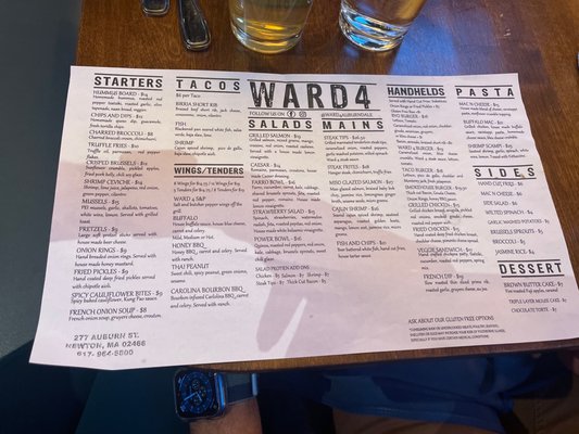 Menu photo 2 Ward 4 Newton, MA Menu photo 2 Ward 4 Newton, MA
