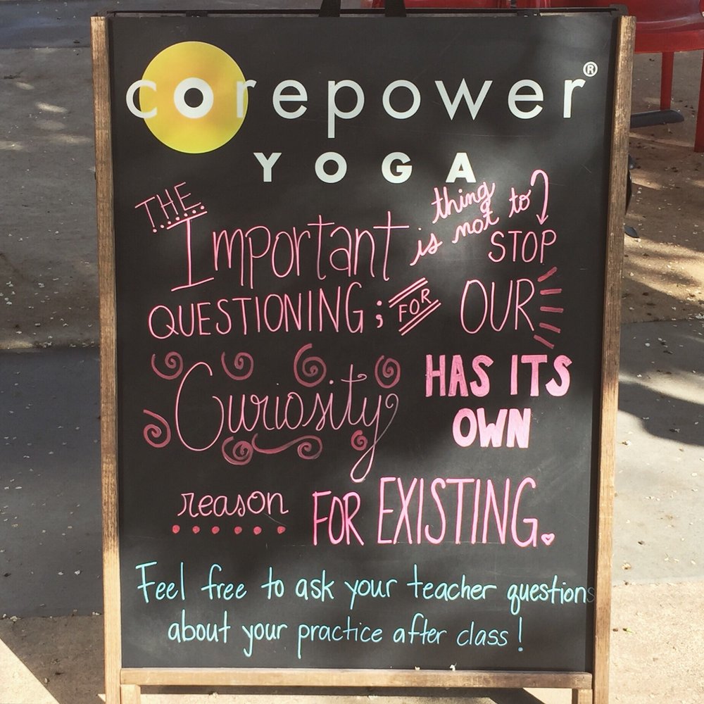 CorePower Yoga - Triangle - Today's sandwich board - Yoga Near Me - Austin, Texas CorePower Yoga - Triangle - Today's sandwich board - Yoga Near Me - Austin, Texas
