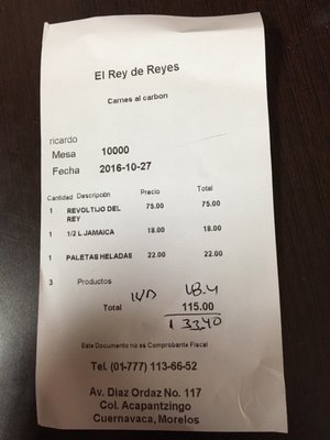 Menu photo 1 Rey de Reyes Cuernavaca, MOR