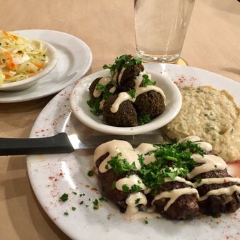 Oren's Hummus - Beef skewer + Baba Ghanoush + falafel and wheat pita, all for $16 - Mediterranean Near Me - Mountain View, California